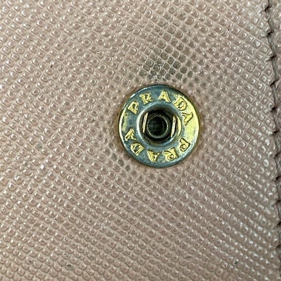 Prada Pink Saffiano Leather Bow Continental Long Wallet Detachable ID Holder - Picture 15 of 17